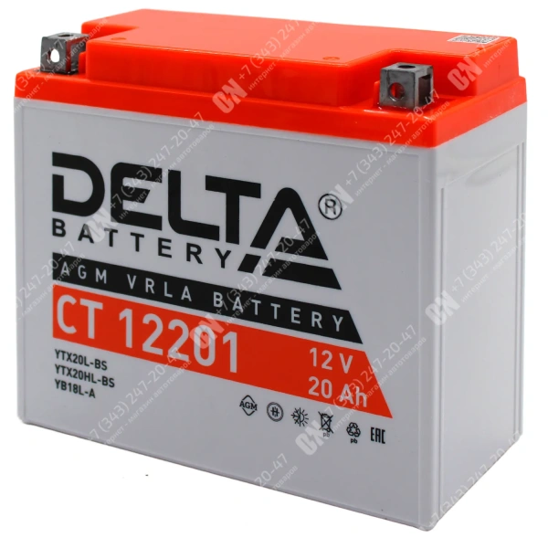 Аккумулятор 6СТ - 20 Ач Delta CT AGM VRLA (YTX20L-BS)